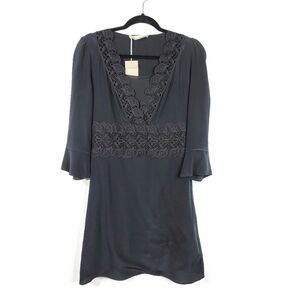 Vanessa Bruno Silk Flirt Dress Noir NWT